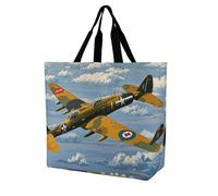 LMHLDSC Sacs d'épicerie pliables réutilisables et lavables pour avion de la Seconde Guerre mondiale