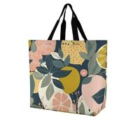 LMHLDSC Sacs d'épicerie pliables réutilisables Motif citron Citron Citron Sac fourre-tout lavable
