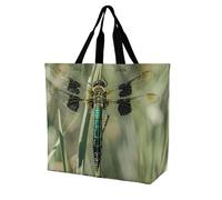 LMHLDSC Sacs d'épicerie pliables réutilisables Motif libellule Noir