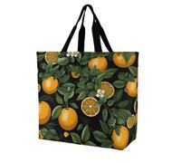 LMHLDSC Sacs d'épicerie pliables réutilisables oranges et feuilles lavables