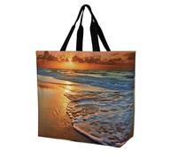 LMHLDSC Sacs d'épicerie pliables réutilisables pour soirée, plage, eau de mer, sacs fourre-tout lavables