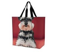 LMHLDSC Sacs d'épicerie pliables réutilisables Schnauzer Sacs fourre-tout lavables