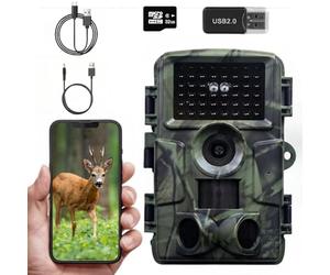 LMHOME Caméra de Chasse WiFi 4K/60MP Full HD avec Carte SD 32GB, Vision Nocturne Infrarouge 940nm No Glow, Détection de Mouvement 0,2s, Étanche IP66, pour Observer la Faune