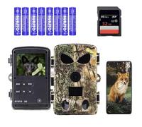 LMHOME Caméra de vie sauvage avec application et WiFi Bluetooth, caméra de vision nocturne HD 5K 60 MP avec détecteur de mouvement, grand angle de 120 ° étanche IP66 pour extérieur/observation des