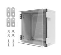 LMiEtool Boîte de jonction IP65, étanche à l'eau et à la poussière, boîtier de projet extérieur et intérieur, couvercle transparent à charnière avec plaque de montage, supports muraux, dimensions