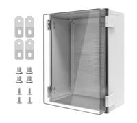 LMiEtool Boîte électrique IP65, étanche à l'eau et à la poussière, boîtier de projet extérieur et intérieur, couvercle transparent à charnière avec plaque de montage, supports muraux, dimensions