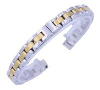 LMINGZE Bracelet de Montre en Acier Inoxydable for Femme, 8 mm, Bracelet de Rechange Universel en métal(Silver Gold)