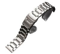 LMINGZE Bracelet de Montre en Acier Inoxydable Massif, Boucle déployante en métal, Accessoires universels for Hommes et Femmes(Silver,25mm)