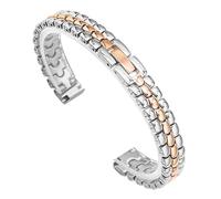 LMINGZE Bracelet de Montre en Acier Inoxydable, Petit Bracelet de 6 mm, 8 mm, 10 mm, Bracelet de Montre en métal, Bracelet en Or Rose(Silver Rose Gold_10mm)