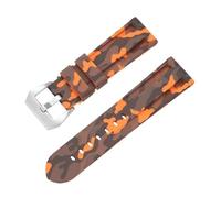 LMINGZE Bracelet de Montre en Caoutchouc 20 mm 22 mm, Camouflage, Bracelet de Rechange en Silicone, Souple, étanche(Camo Orange,22mm)