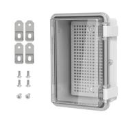 LMioEtool Boîte de jonction en plastique ABS étanche à la poussière IP65 avec coque à charnière universelle pour projet électrique gris, avec couvercle transparent en polycarbonate 150 mm x 100 mm x