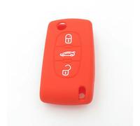 LMJCH Coque de e voiture en silicone pour Peugeot 207 407 407SW pour Citroën C4 C5 C6 C8 sans logo - Rouge