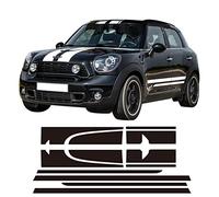 LMLZNP John Cooper Works Autocollant pour Mini Countryman R60 JCW, Côté Course Jupe, Rayures Capot Arrière, Décalcomanie, Accessoires, Noir, Vinyle, Sport, Sticker