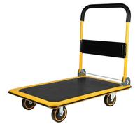 LMMIAOZ Chariot à Main Pliable et Pliable, 399 kg, en métal, avec Roues (Jaune)