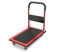 LMMIAOZ Chariot à Plateau Pliable avec Roues universelles - Chariot à Plateforme Portable d'une capacité de 220 LB pour Un déplacement et Un Stockage faciles - Diable Rouge 73 x