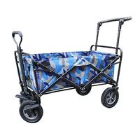 LMMIAOZ Chariot de Camping, Chariot de Jardin, Chariot de Jardin Pliable et Portable, Chariot de Courses pour Camping en Plein air, Chariot à Traction à 4 Roues, Chariot de Plage