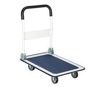 LMMIAOZ Chariot de Jardin Pliable et Portable avec Roues pivotantes et Fixes, Chariot à Main Mobile en Acier pour entrepôt et Usine, Charge maximale de 150 kg.