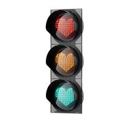LMMIAOZ Feu de signalisation, Feux tricolores, feu Rouge/Vert/Jaune, feu Clignotant, feu Stop/Vert, Panneau de signalisation en Forme de cœur (400 mm)