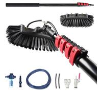 LMMIAOZ Kit de Nettoyage de Voiture télescopique à Eau, Perche Extensible de 3,6 à 10,8 m avec Distributeur de Savon, Brosse de Lavage pour vitres de Voiture et Plus Encore (35