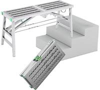 LMMIAOZ Plateforme de Travail multifonctionnelle à Hauteur réglable, échafaudage, échelle, Tabouret, escabeau, Plateforme d'échafaudage pour Usage Domestique, établi Pliable de 4