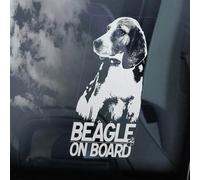 LMMIXEE Autocollant Beagle on Board pour fenêtre de voiture Motif chien anglais