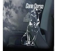 LMMIXEE Autocollant Cane Corso on Board - Autocollant pour fenêtre de voiture - Inscription « Beware of the Dog » - Mastiff italien - Autocollant en vinyle découpé - Cadeau amusant