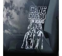 LMMIXEE Autocollant Cane Corso on Board - Autocollant pour fenêtre de voiture - Méfiez-vous du chien - Mastiff italien - Autocollant en vinyle découpé - Cadeau amusant