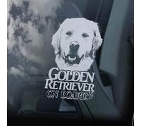 LMMIXEE Autocollant Golden Retriever on Board pour fenêtre de voiture, décalcomanie en vinyle avec guide pour chien, maman, papa, décalcomanie, décalcomanie, décalcomanie, décalcomanie, autocollant