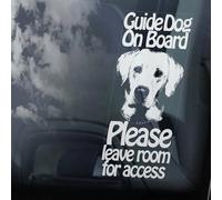 LMMIXEE Autocollant pour fenêtre de voiture avec inscription « Guide Dog on Board » - Labrador Retriever - Assistance à la vue - Autocollant en vinyle - Cadeau pour propriétaire de chien