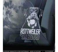 LMMIXEE Autocollant pour fenêtre de voiture avec inscription « Rottweiler on Board » « Beware of the Dog » - Autocollant en vinyle découpé - Cadeau amusant pour propriétaire de chien