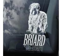 LMMIXEE Briard on Board Autocollant pour fenêtre de voiture Motif chien Berger De Brie Autocollant en vinyle découpé