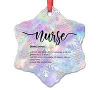 LMMIXEE Décorations de Noël 2024 personnalisées pour infirmière - Décoration de sapin de Noël - Signification du mot infirmière - Cadeau souvenir pour infirmière - 7,6 cm