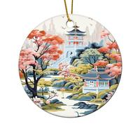 LMMIXEE Décorations de Noël blanches corail bleu marine pour tour d'arbre, décorations de Noël asiatiques 2024, ornements de Noël personnalisés, cadeaux souvenirs pour anniversaire de mariage,