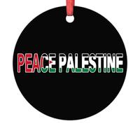 Lmmixee Décorations de Noël Palestine de la Paix 2023 Drapeau de la Palestine Décorations de Noël pour Arbre de Campagne Ville Souvenir Arbre de Noël Unique Pendentif à Suspendre Cadeau d'échange