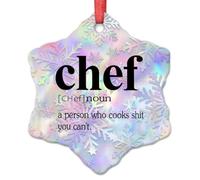 LMMIXEE Décorations de Noël personnalisées de chef 2024 - Définition du chef - Signification - Décorations de sapin de Noël - Ornement pour amateur de cuisine - Souvenir personnalisé pour le meilleur
