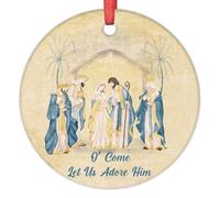 LMMIXEE Décorations de Noël pour crèche de Noël O' Come Let Us Adore Him 2024 Bébé Jésus Décoration de Noël Décoration de Noël Cadeau religieux