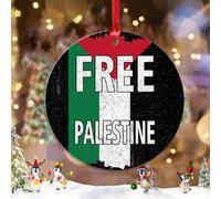 Lmmixee Free Palestine Décoration de Noël personnalisée 2023 Drapeau de la Palestine Ornements pour arbres de Noël Acrylique Country City Souvenir Nouveauté Cadeaux souvenirs pour la famille et les