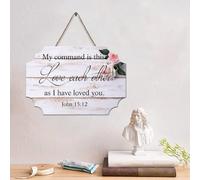 LMMIXEE FunnyJesus Panneau de palette en bois « My Command Is This Love Each As I Have Loved You » - 10,2 x 15,2 cm - Décoration murale familiale pour salon, chambre à coucher, bureau