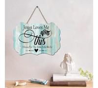 LMMIXEE Jesus Loves Me This I Know For The Bible Panneau en bois avec verset de la Bible - Décoration murale rustique pour salon, chambre à coucher, nouvelle maison - 10,2 x 15,2 cm