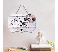 LMMIXEE Jesus Loves Me This I Know For The Bible Tells Me So Panneau en bois avec verset de la Bible - Décoration murale religieuse pour chambre à coucher, salon - 10,2 x 15,2 cm