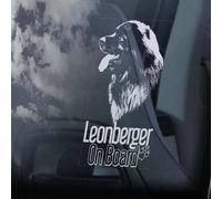 LMMIXEE Leonberger on Board Autocollant de fenêtre de voiture Leonberger Dog Sign Decal Sticker Dog Mom Dad Sticker Funny Dog Bumper Stickers Leonberger Dog Lover Cadeau