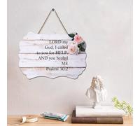 LMMIXEE LORD My God, I Called to You for Help, And You Healed Me Psaums 30 2 Panneau en bois avec verset de la Bible Décoration murale religieuse pour chambre à coucher salon 10,2 x 15,2 cm