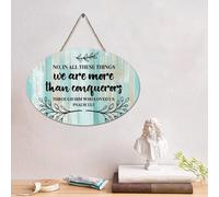 LMMIXEE No, in All These Things We're More Vintage Scripture Wood Signs - Décoration murale chrétienne pour salon, cuisine - Cadeau de pendaison de crémaillère - 15,2 x 25,4 cm