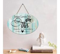 LMMIXEE Pancarte en bois avec verset de la Bible vintage - Décoration murale chrétienne avec inscription « Jesus Loves Me This I Know For The Bible » - 10,2 x 15,2 cm - Décoration murale pour maison