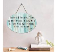 LMMIXEE Panneau de palette en bois avec verset de la Bible de Jésus amusant « Before I Formed You in The Wood » - 10,2 x 15,2 cm - Décoration murale pour maison, chambre à coucher, salon, cadeau de