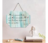 LMMIXEE Panneau de palette en bois rustique Jésus A New Command I Give You Love One An. Panneau en bois 10,2 x 15,2 cm pour décoration murale familiale pour cuisine, chambre à coucher, salon, foyer