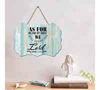 LMMIXEE Panneau en bois avec verset de la Bible de Jésus rustique « As for Me My House » - Décoration murale vintage en bois pour maison, bars, clubs, cafés, fêtes d'hommes - 10,2 x 15,2 cm
