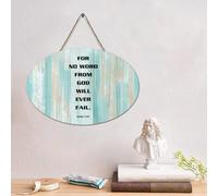 LMMIXEE Panneau en bois avec verset de la Bible humoristique « For No Word from God Will Ever FailSaying » - 10,2 x 15,2 cm - Décoration murale chrétienne rustique en bois - Cadeau de pendaison de