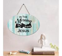 LMMIXEE Panneau en bois avec verset de la Bible rustique « In The Morning When I Rise, Give Me Jesus » - Décoration murale vintage pour la maison, les bars, les clubs, les cafés, les fêtes d'hommes