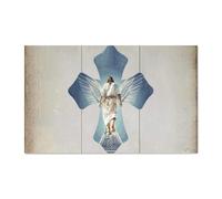 LMMIXEE Panneau en bois avec verset de la Bible vintage humoristique avec dictons 40,6 x 25,4 cm - Décoration murale chrétienne rustique en bois - Décoration de ferme - Cadeau de pendaison de